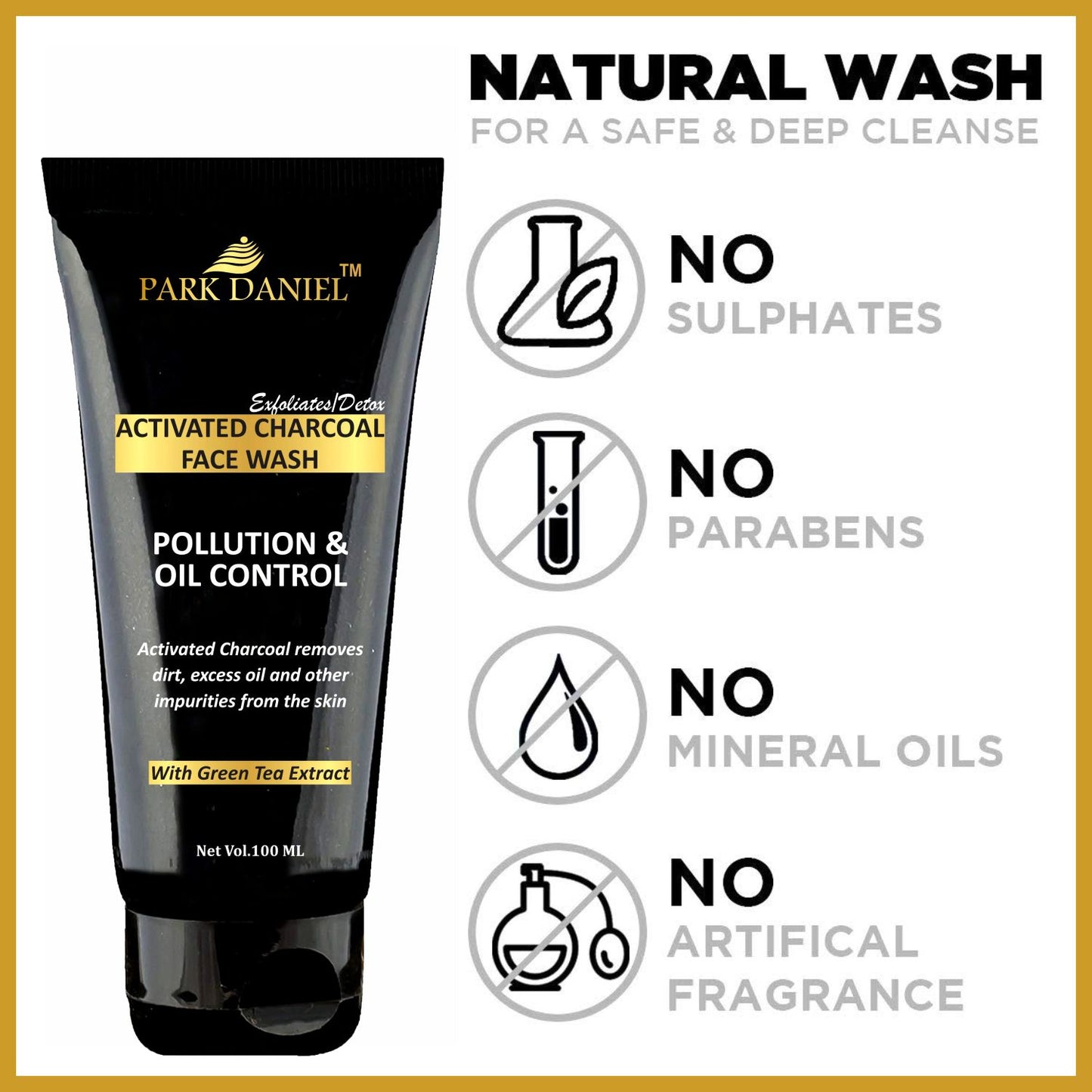 Oil-control face wash with activated charcoal