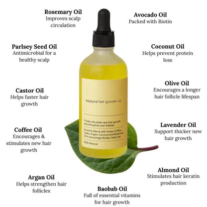 Plant-powered vegan hair oil made from natural ingredients like green coffee, castor oil, argan oil, coconut oil, and rosemary oil. Designed to promote thicker, healthier hair in just 30 days. 100% vegan and cruelty-free, formulated for deep nourishment and growth stimulation.